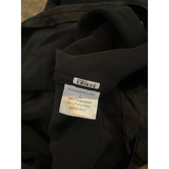 NonChalant Dawn Open Back Satin Mini Dress Black Womens Size Large - Picture 8 of 8